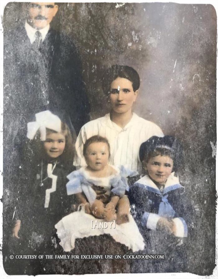 Early image of Andy (baby on lap) c. 1918 – 1920?