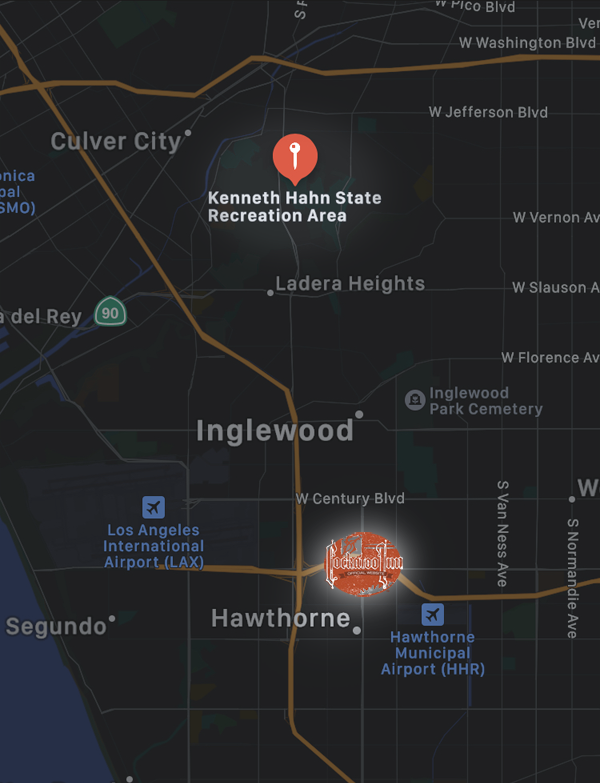 Map of Kenneth Hahn State Park Muhammad Ali